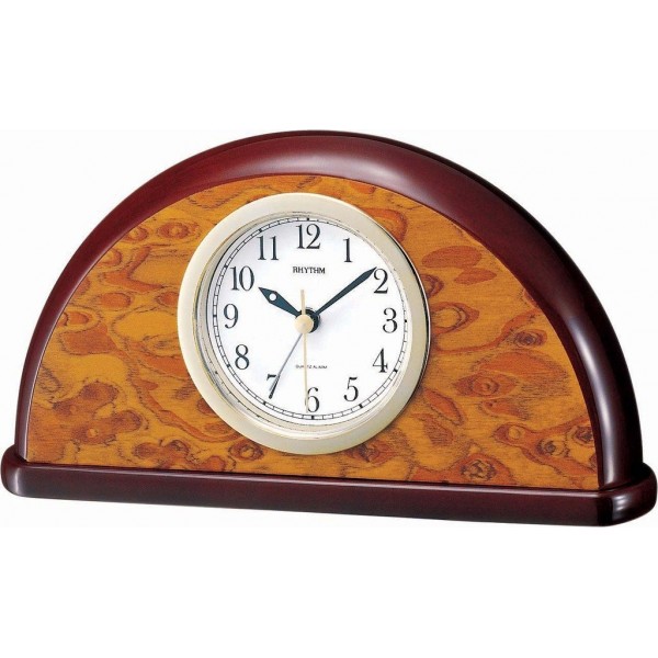 Rhythm(Japan) Beep Alarm Wooden Table Clock 19.1x10.6x3.7cm